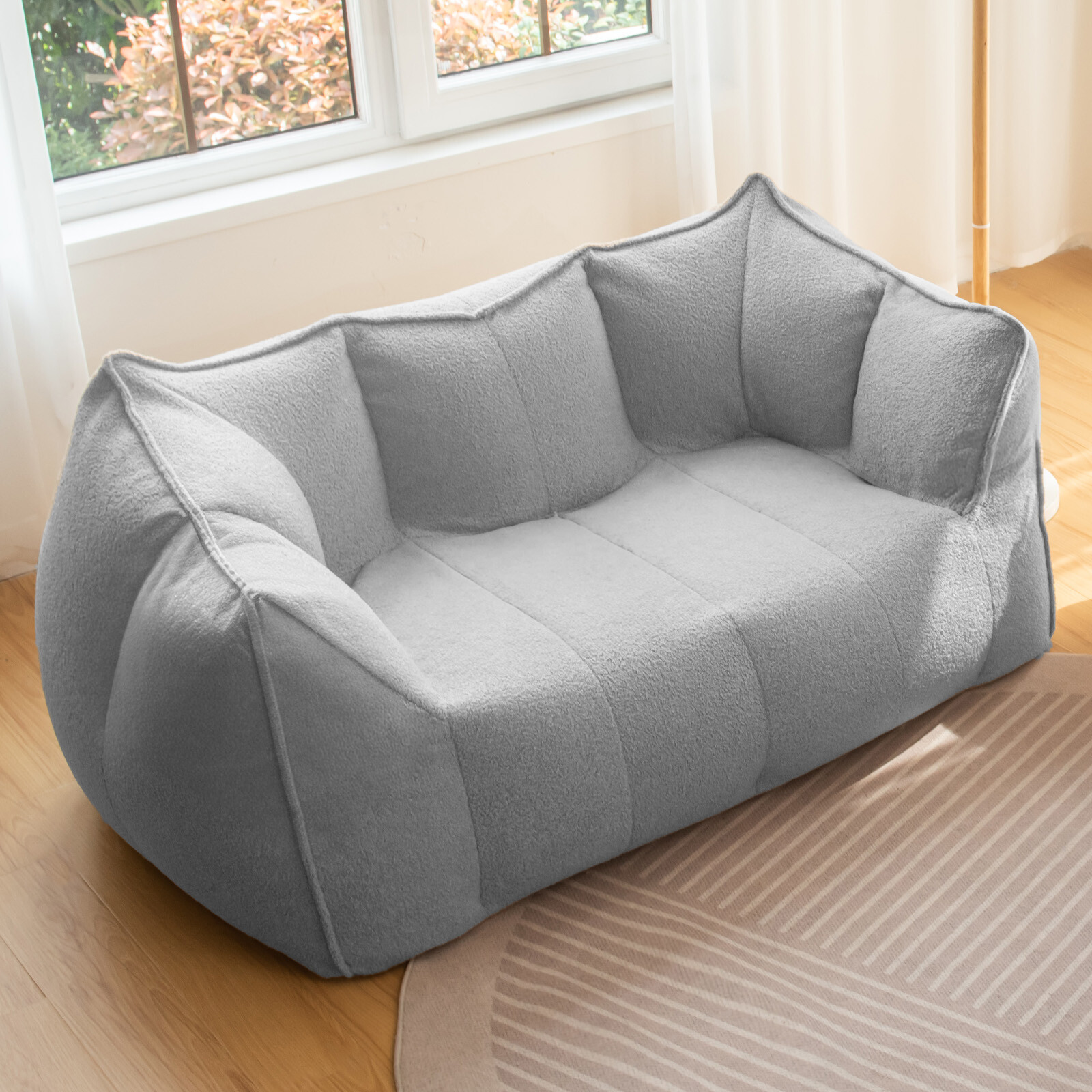 Single/Loveseat Giant Bean Bag Chair Comfy Lounge Lazy Floor Sofa for Adults