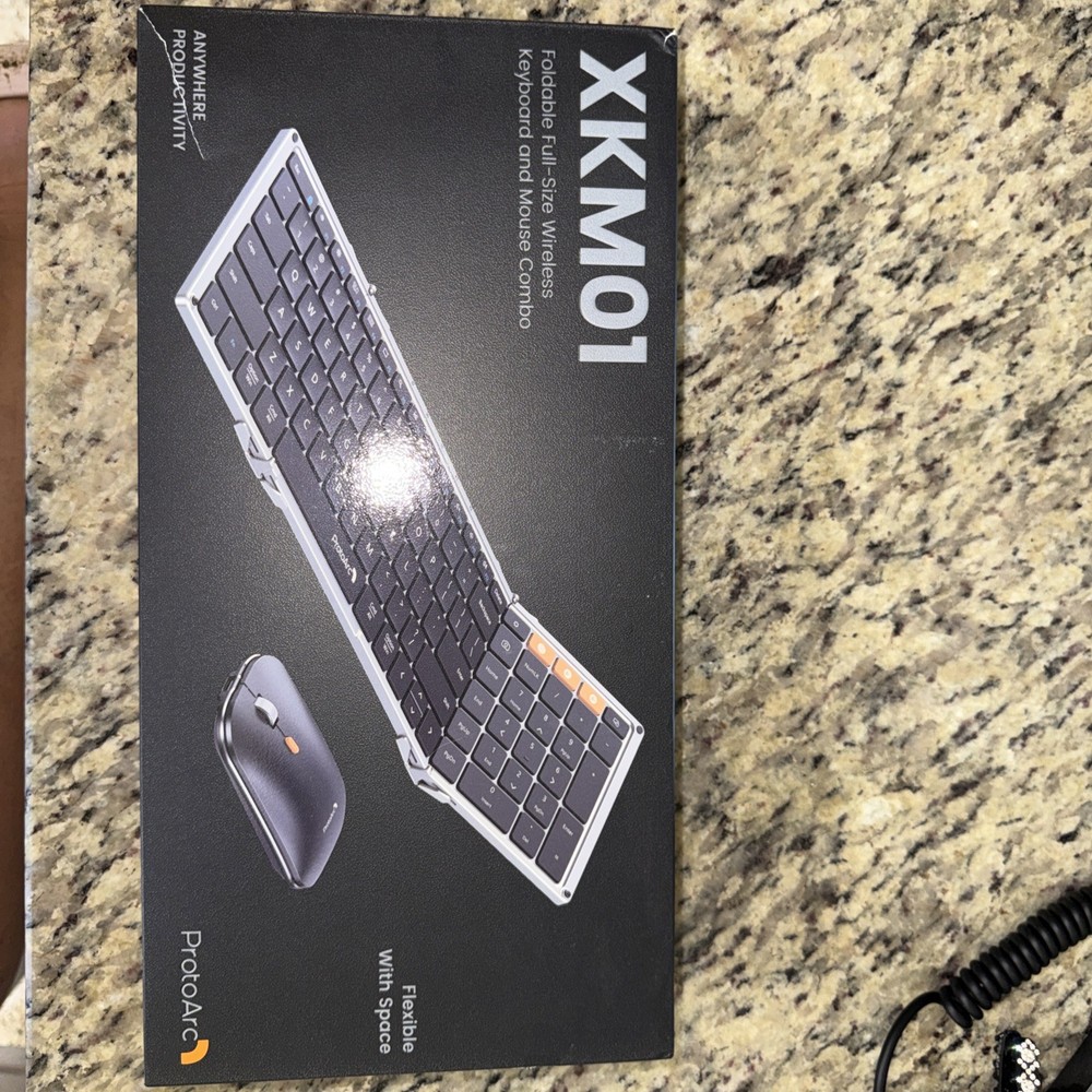ProtoArc XKM01 Foldable Full-Size Wireless Keyboard and Mouse Combo