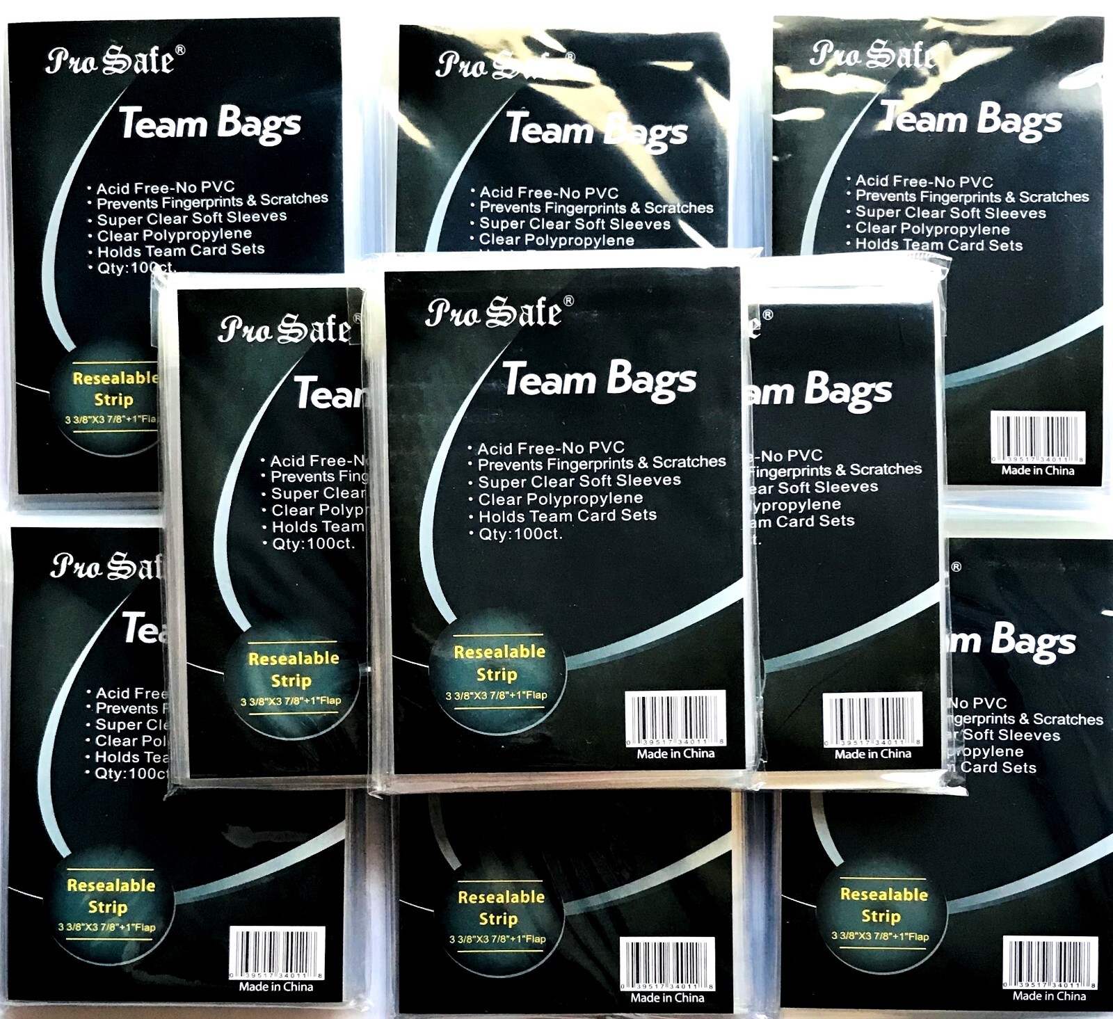 Card Sleeves Holders Trading Team Bags, Resealable, 100/500/1000/1200/5000/10000