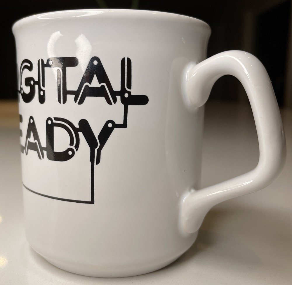 RARE! Vintage 1990's Digital Ready Dot Com Tech Start-Up 12oz Ceramic Coffee Mug