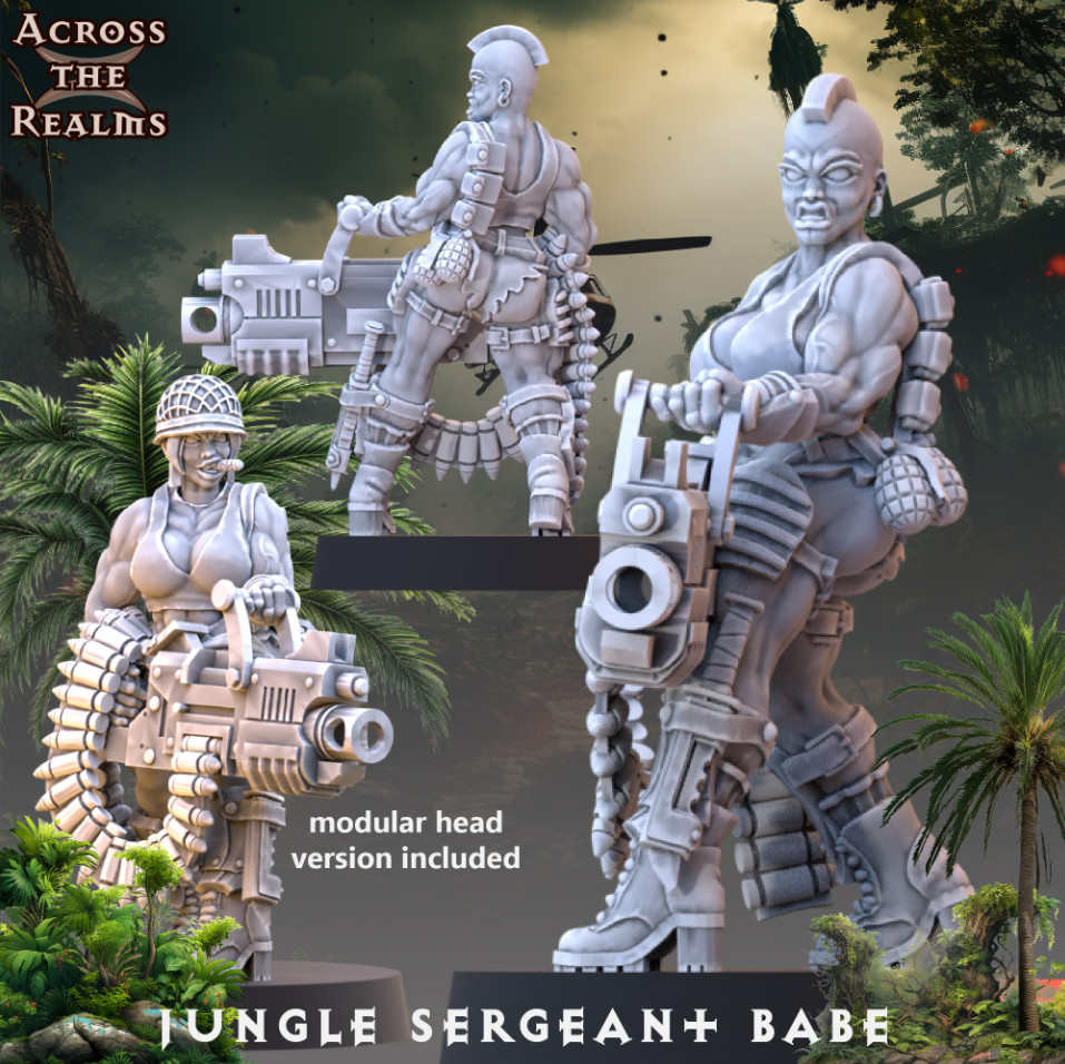 Jungle Sergeant heavy weapon Babe x 1 model (28mm)