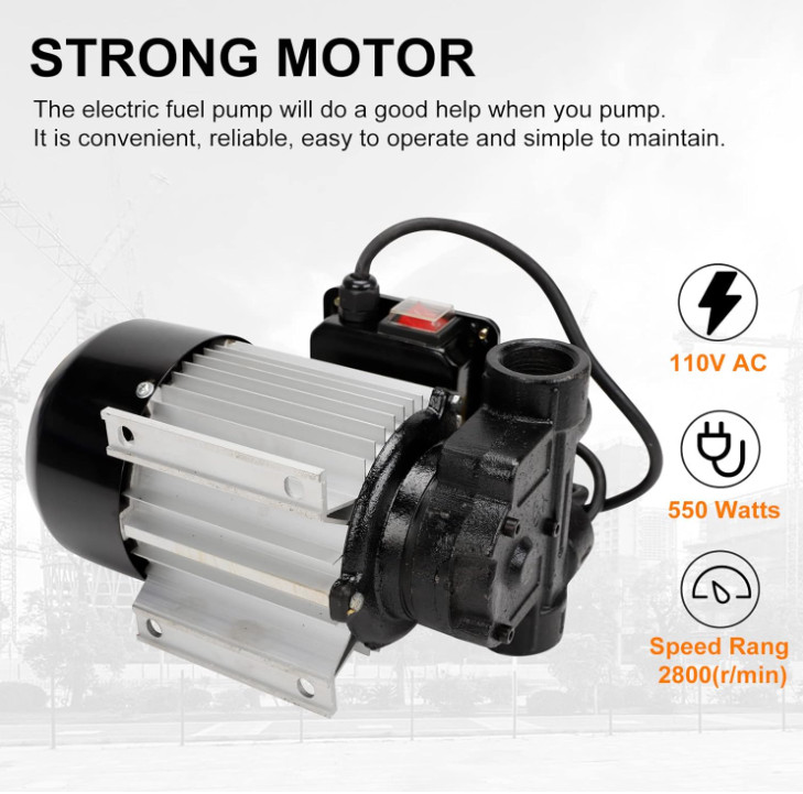 Bomba eléctrica autocebante 110V para aceite y diésel 60L/min transferencia