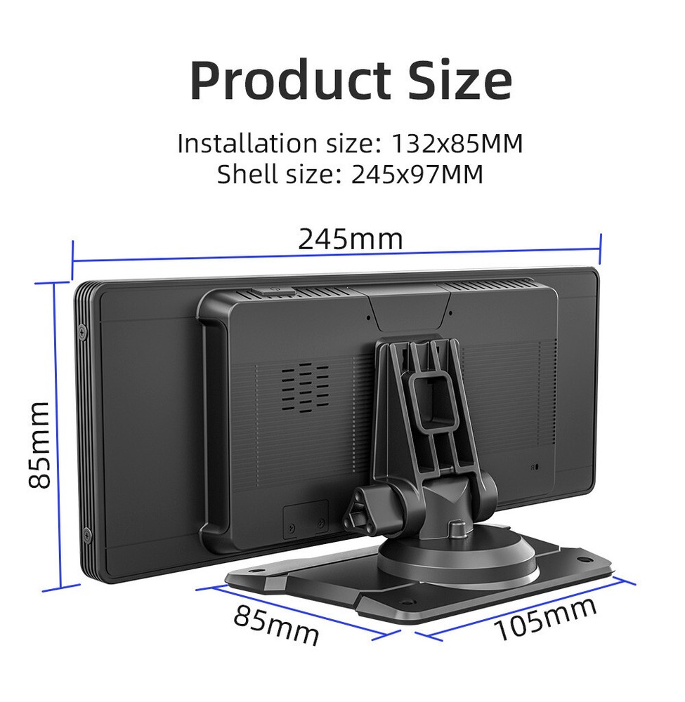 9.3" Touch Screen Radio For CarPlay Android Auto HD Portable Multimedia Player