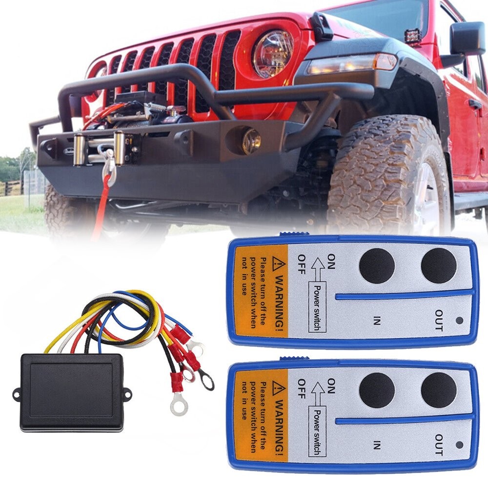 Wireless Winch Remote Control Kit 12V Receiver 150ft Twin Switch Handset
