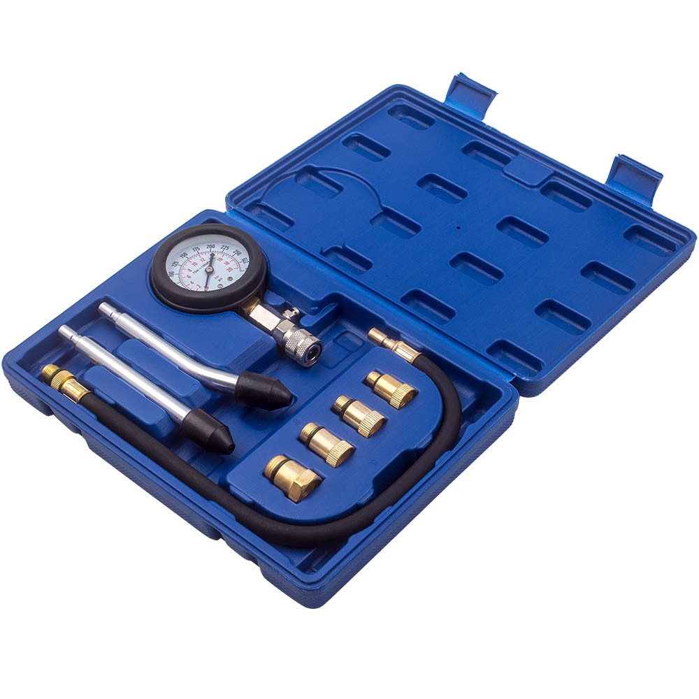 Spark Plug Cylinder Compression Tester Test Kit Measuring Tool w/ O-ring