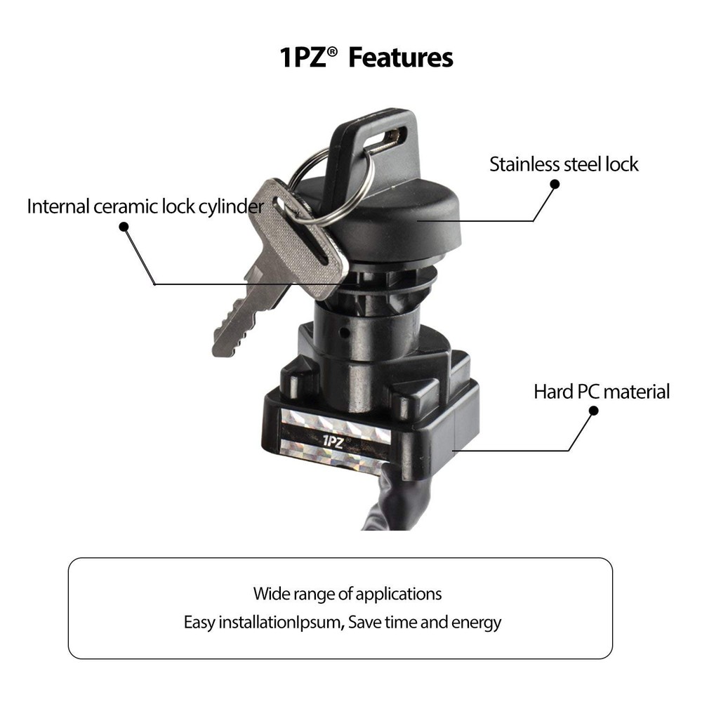 Ignition Key Switch Fits Multiple Suzuki King Quad ATV Models