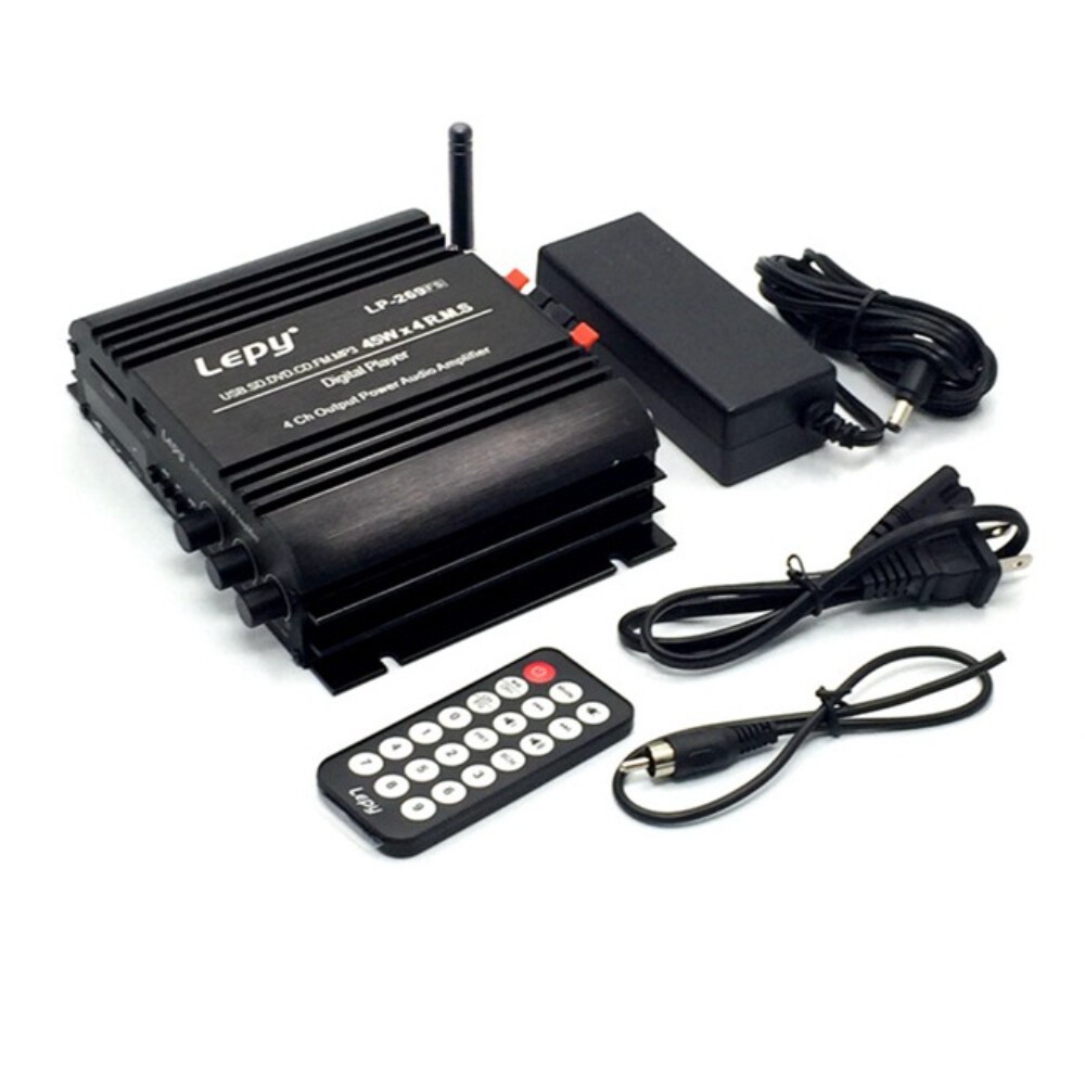 45W 4 Channel Bluetooth Stereo Amplifier Speaker with USB SD Remote Control