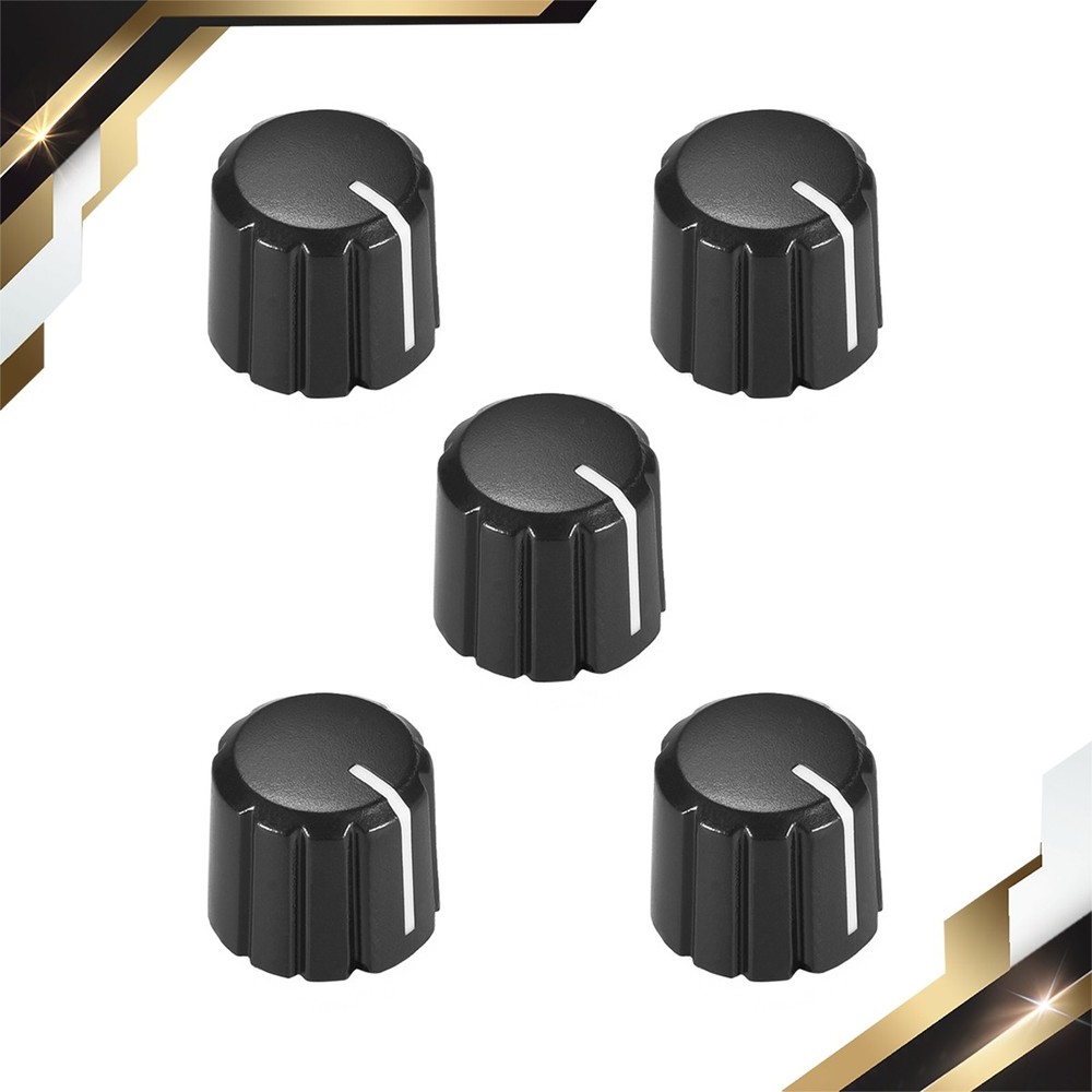 5 Pack 4x6mm Potentiometer Control Knobs for Electric Guitar Black