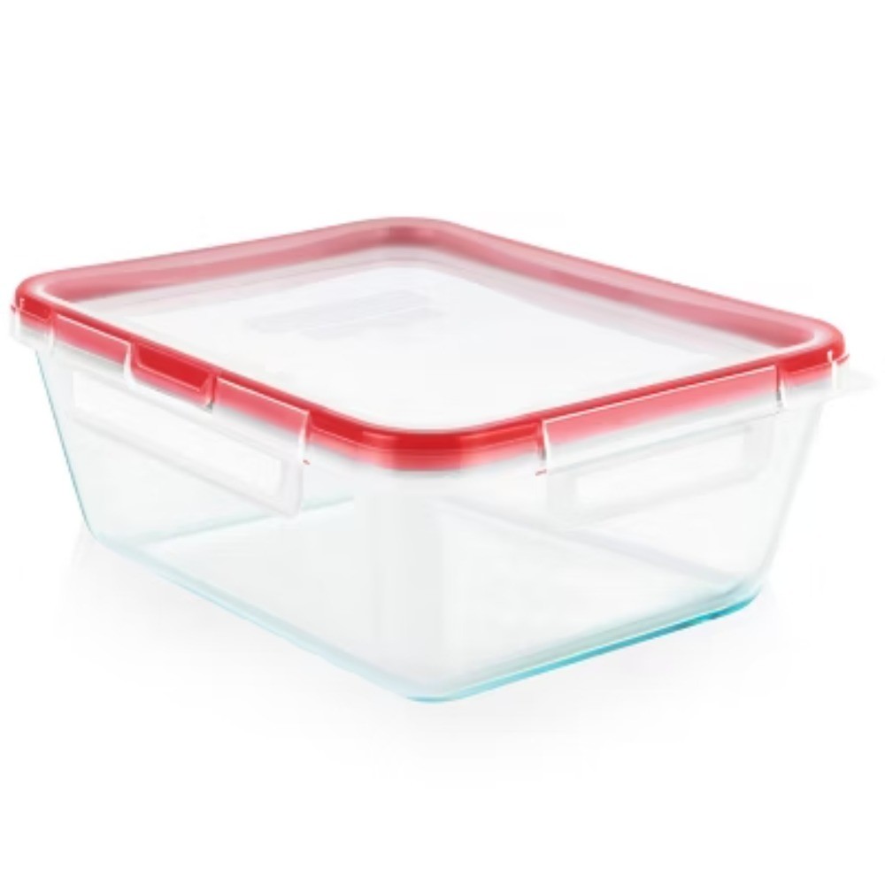 Pyrex Freshlock 8 Cup Rectangle Food Storage Container: Glass Container with