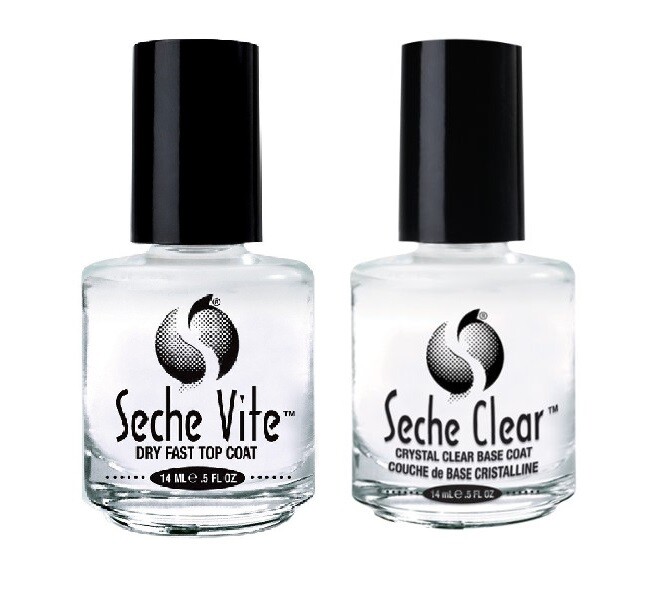 Seche Vite Set - Top Coat And Clear Base 1/2 Oz