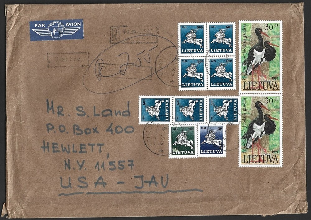 Lithuania 1992-93 covers to US (12)