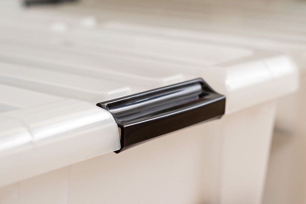 45-Qt Durable Plastic Storage Box Stackable Container Bin w/Latching Lids 4 Pack