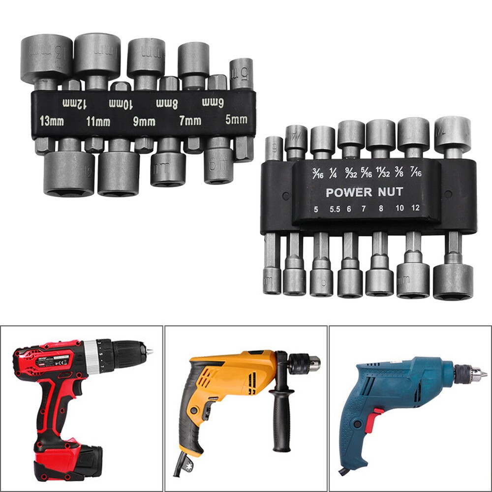 14pcs Powerful Socket Set Hexagonal Wrench Screwdriver Socket Extension Rod Tool