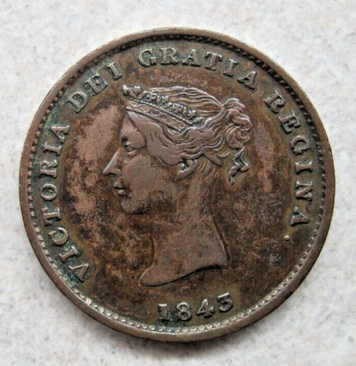 1843 New Brunswick Canada Half Penny Token