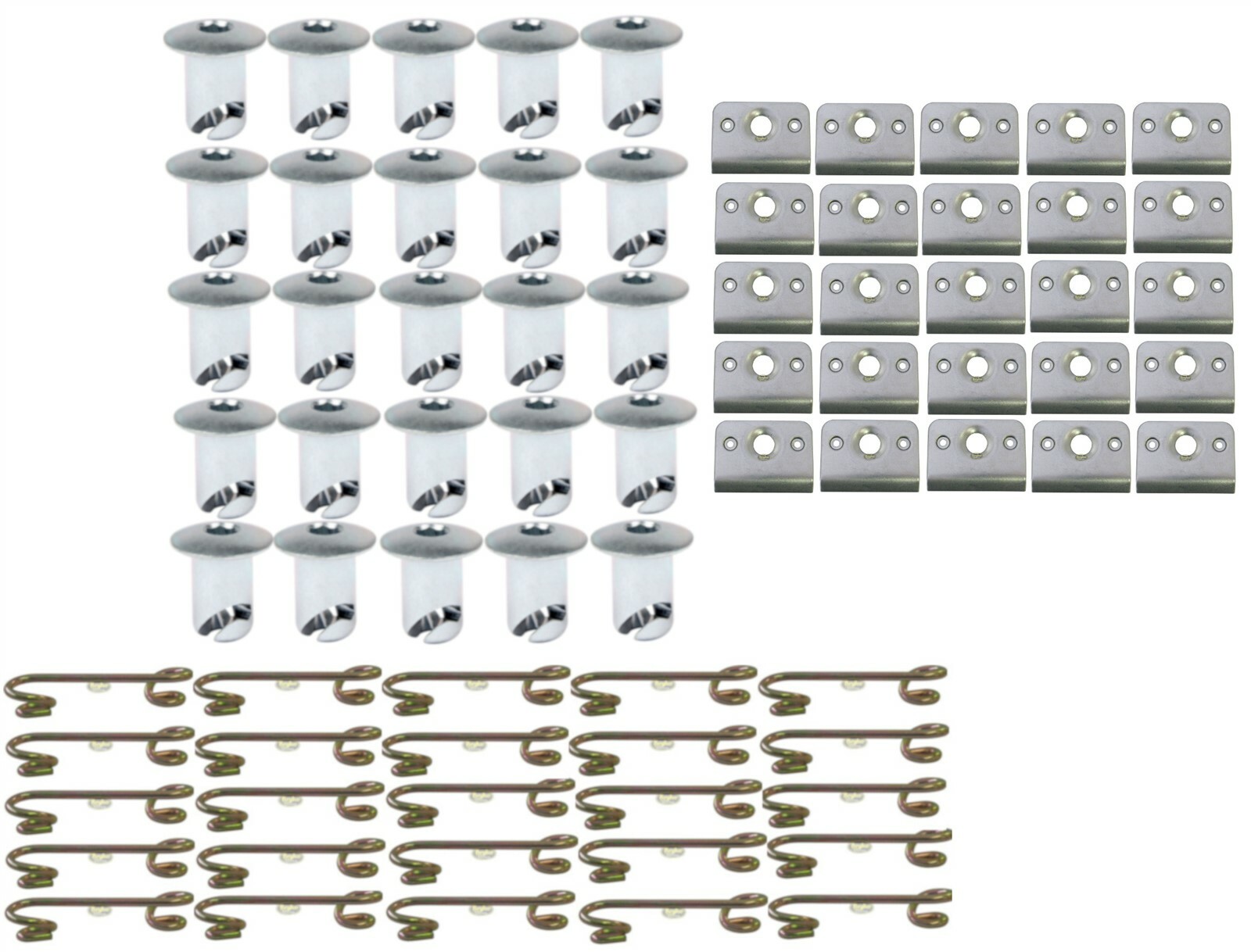 7/16 Dzus Allen Oval Head Steel Buttons .550 Grip / Springs / Back Plates 25Pk