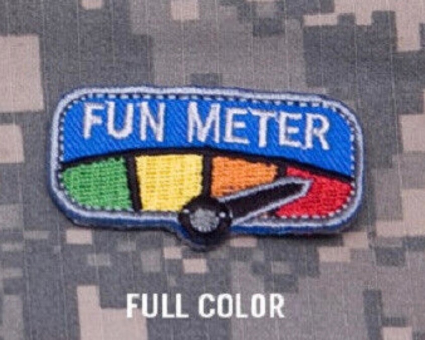 Milspec Monkey MSM Nylon Morale Patch FUN METER tab - FULL COLOR pattern - NEW