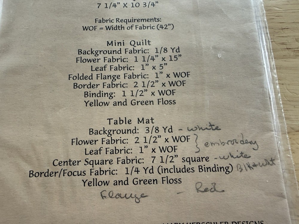 Spring Flower Table Mat & Mini Quilt By MH Designs A Paper Foundation Pattern