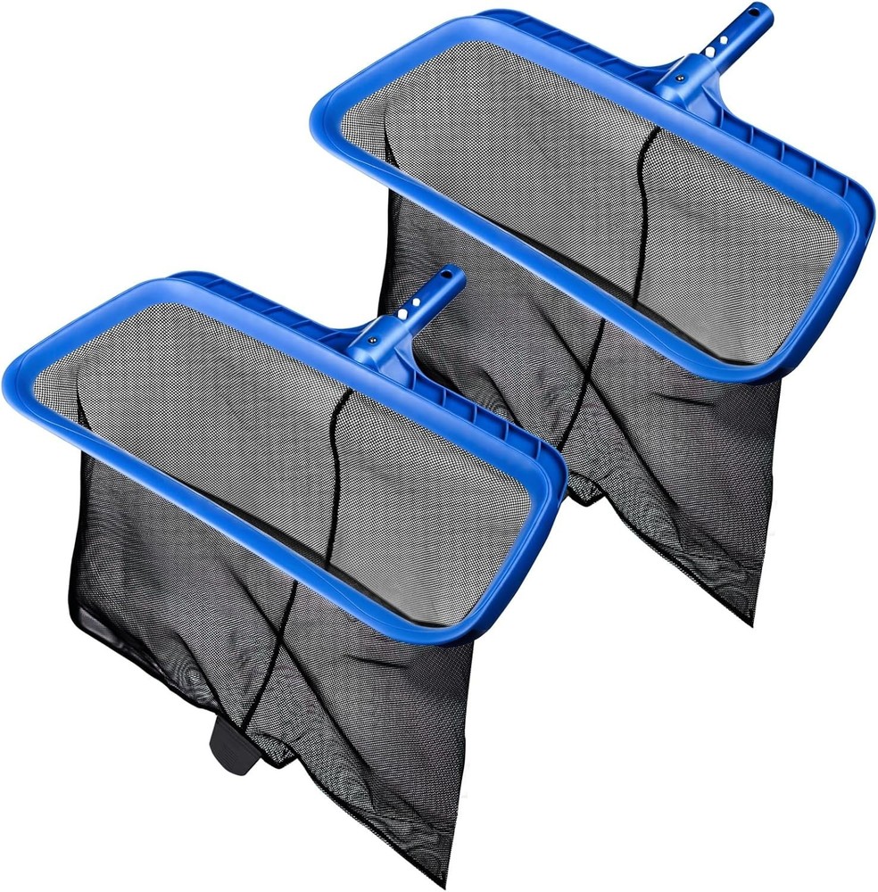 Heavy Duty Pool Leaf Skimmer Net 2 Pack Deep Mesh Compatible with Standard Po...