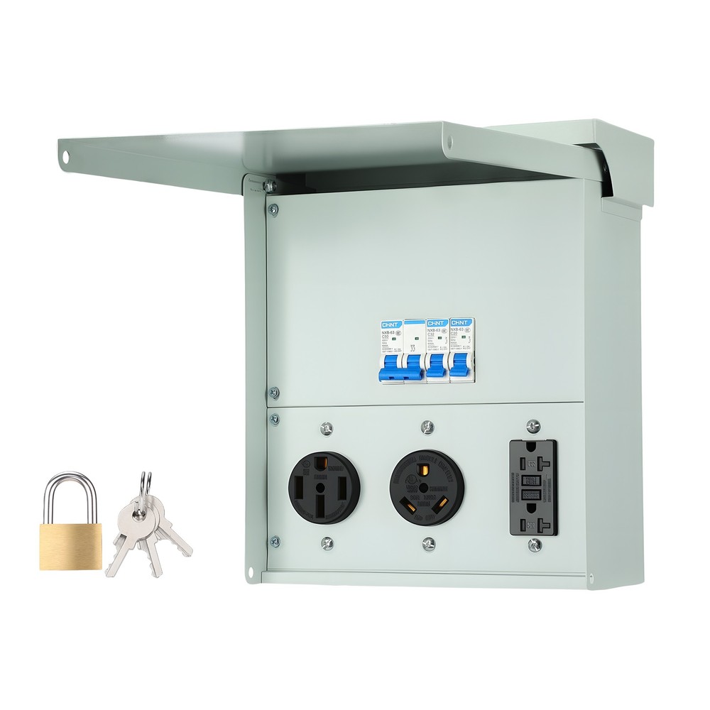 Temporary Power Outlet Panel RV Electrical Panel 20 30 50 Amp Outlet Box