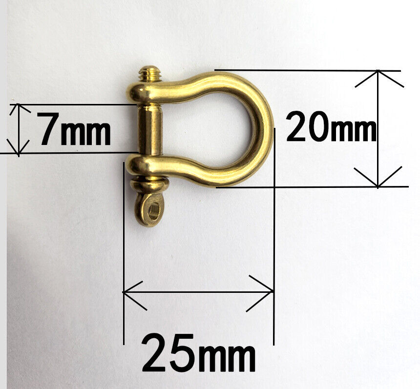 5/10/20pc Solid Brass D Bow Shackle Screw Pin Joint Connect Key Chain Hook lock