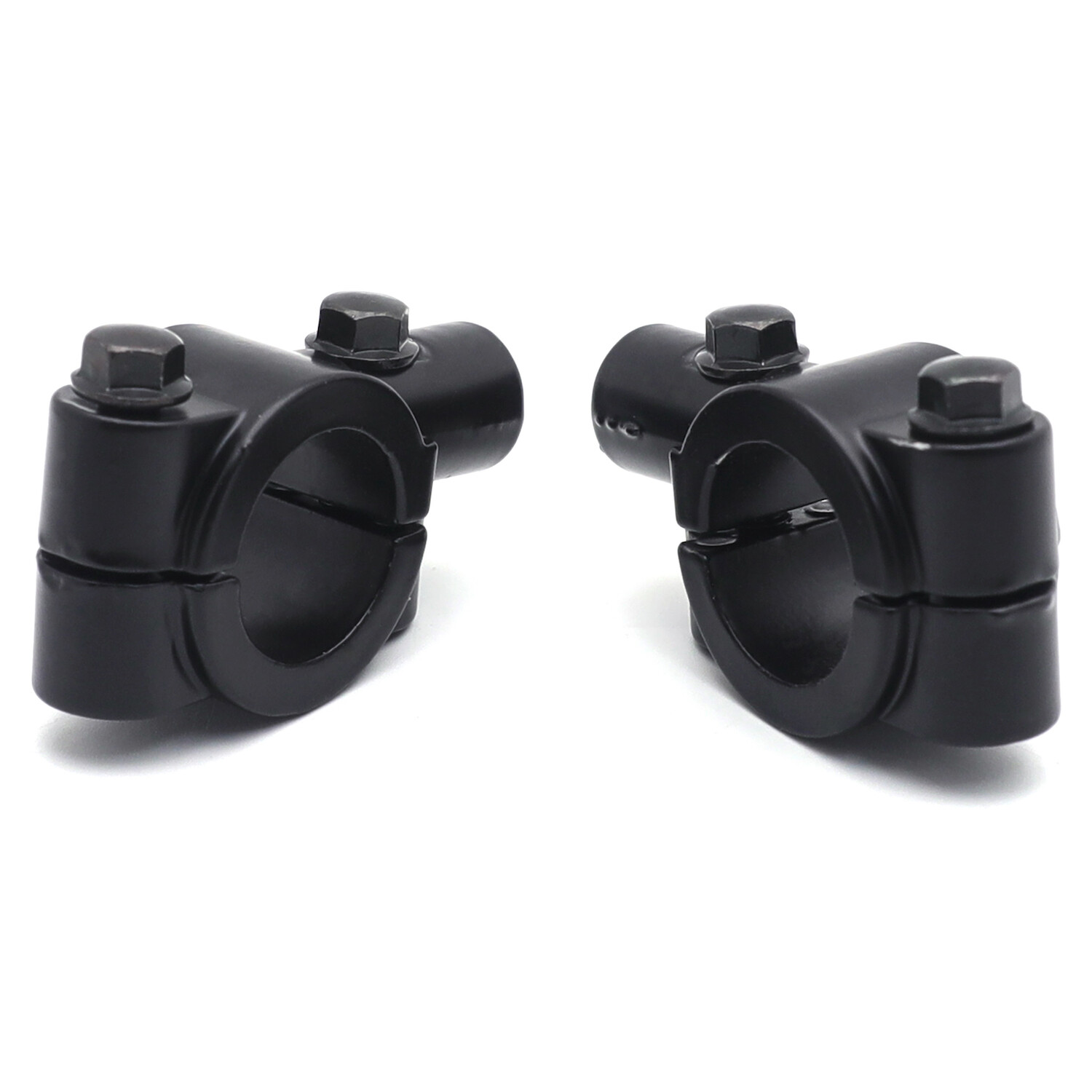 Black 1" 25mm Motorcycle HandleBar 10mm Mirror Thread Mount Holder Clamp Adaptor