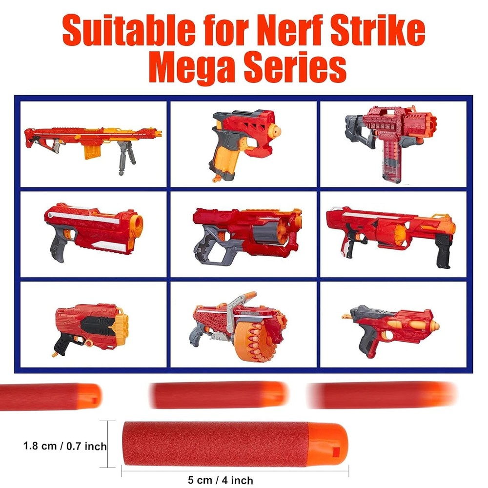 60PCS Mega Dart Refill Pack for N-Strike Mega Series
