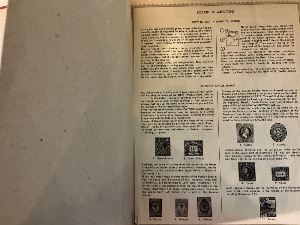 The New World Wide Postage Stamp Album with Over 775 Stamps See Photos