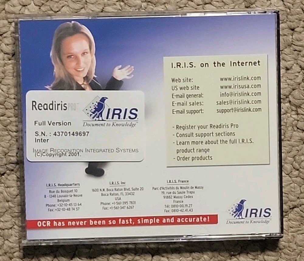 Readiris Pro 7 with Cardiris LE PC CD-ROM Software New Open-Box unused