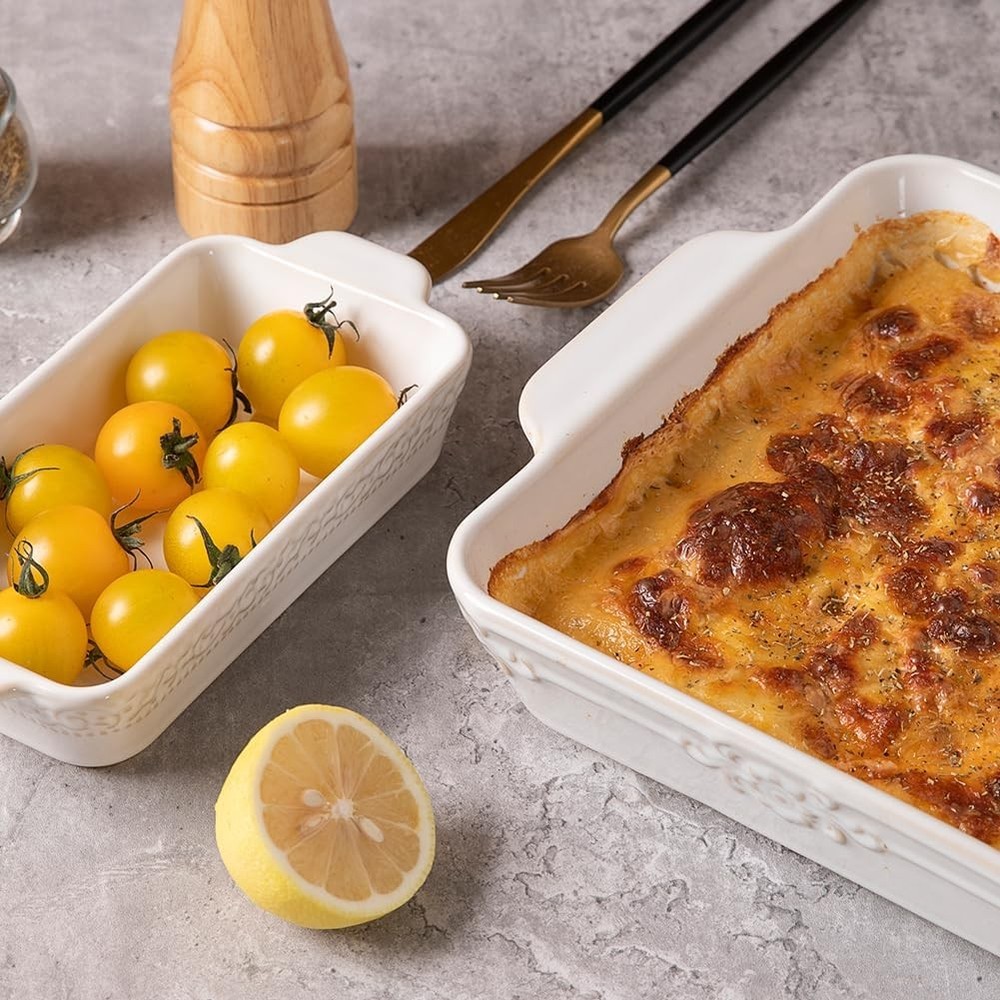 Casserole Dishes for Oven, Ceramic Bakeware Set of 4, Rectangular Baking Dish