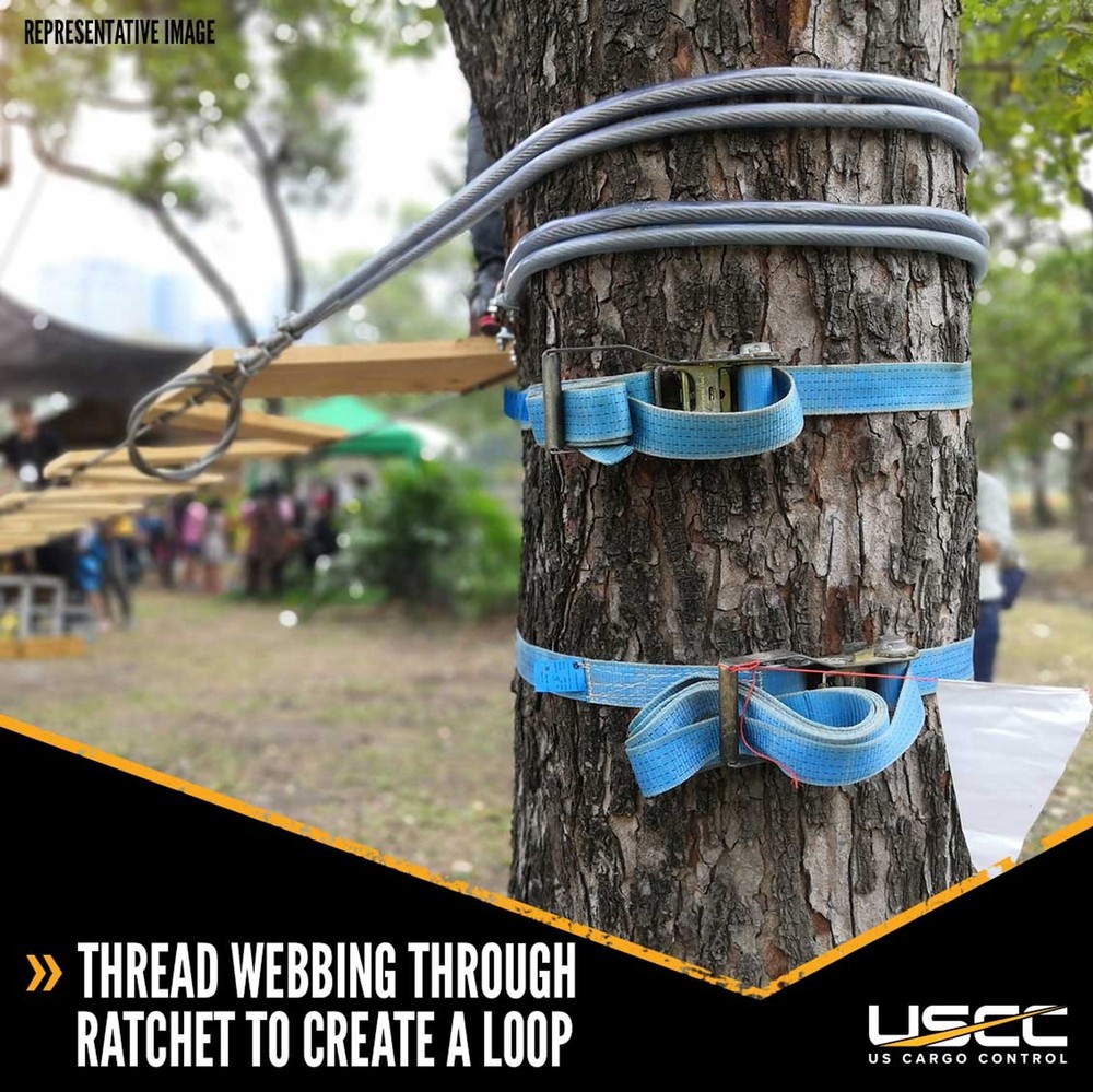 USCC 2" X 15' Endless Ratchet Straps - Blue