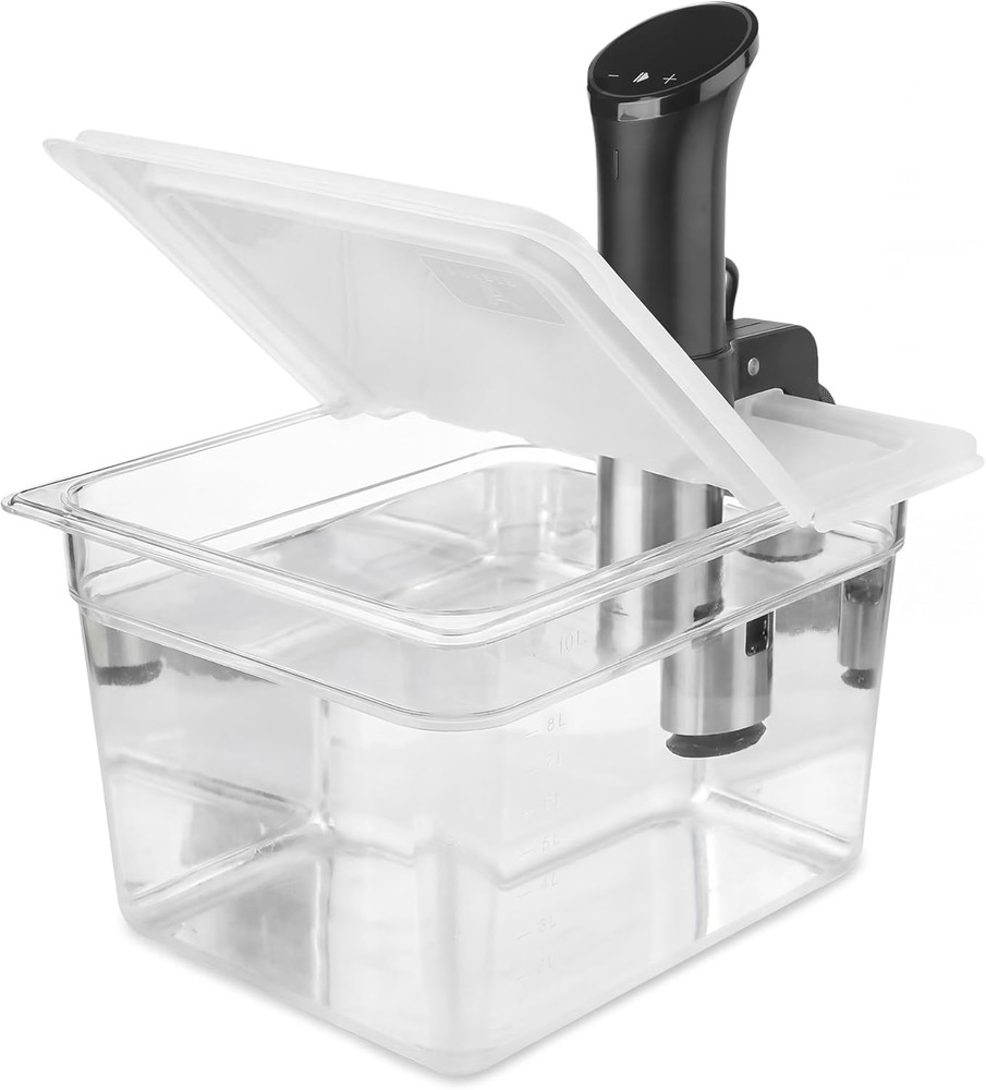 Sous Vide Container 12 Quart EVC-12 with Collapsible Hinged Lid Compatible with