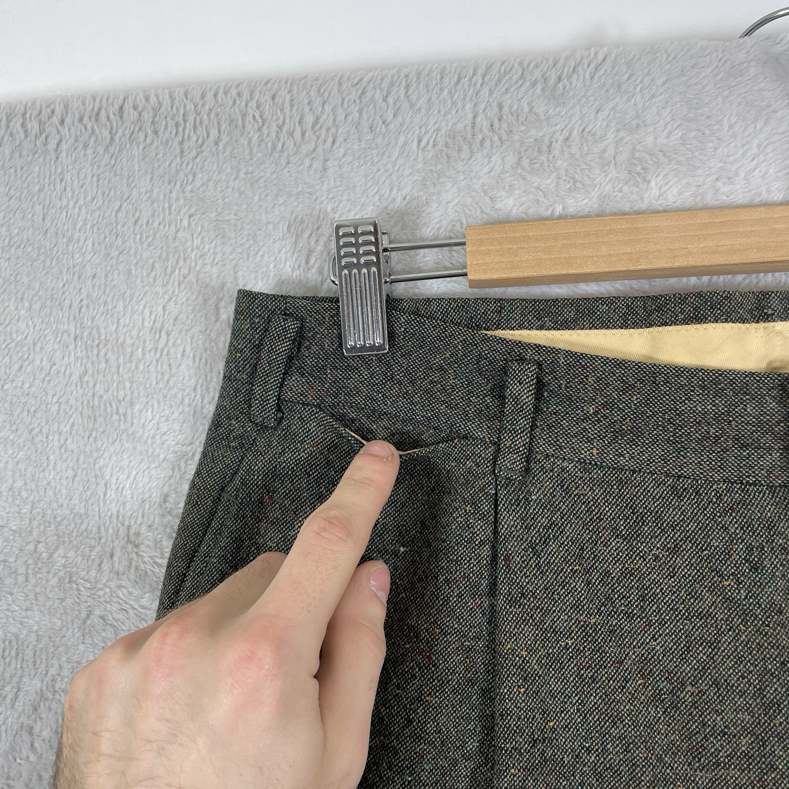 Vtg 50s Drop Loop Wool Slacks Men’s 32x32 Pendleton Rockabilly Pants Pleated 40s