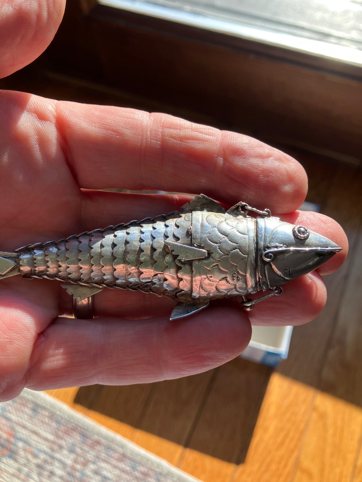 Vintage Silver Large Articulated Fish