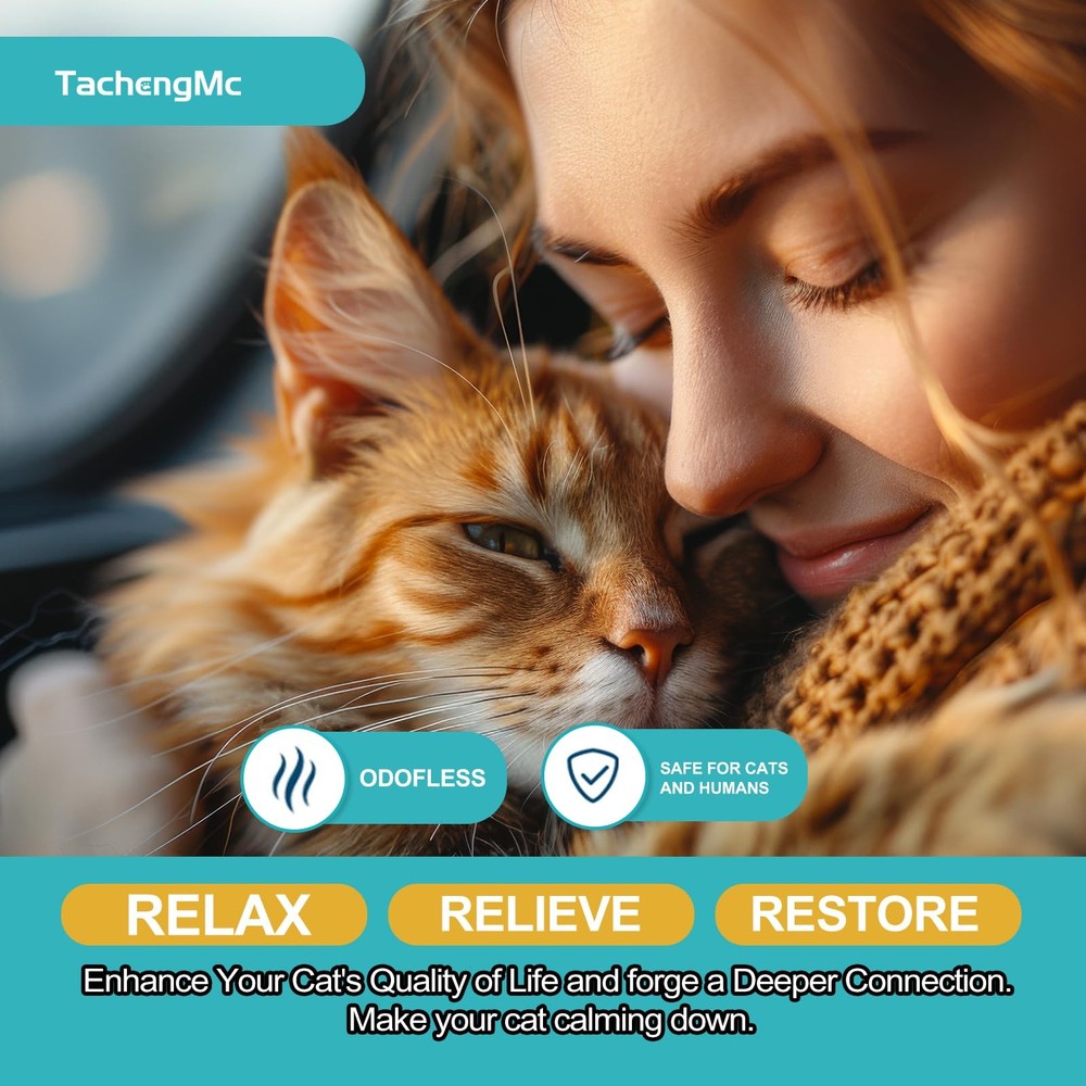 Cat Calming Diffuser, Cat Pheromones Calming Diffuser with 2 Diffuser + 4 Ref...