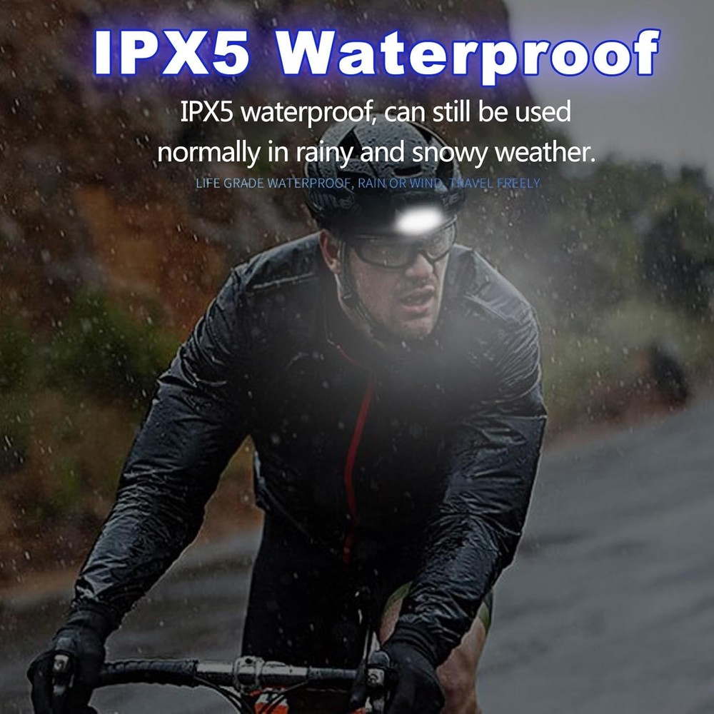 Rechargeable Waterproof Headlamp - Adjustable 90° Light with Motion Sensor