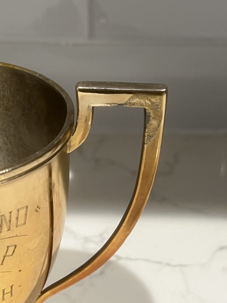 The Heights Casino Class A Squash Gilt Silverplate Wilcox 6 1/2” Trophy 1912
