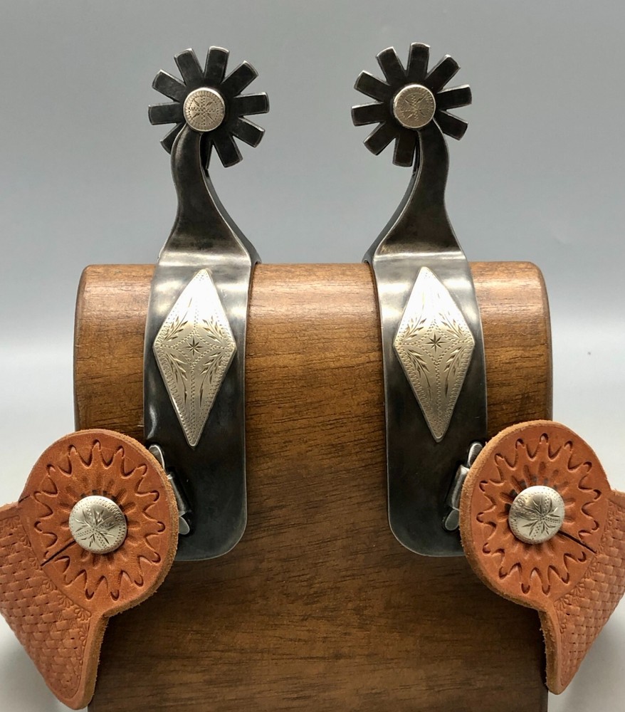 J.D. Moss Bull Theme Double Mounted Spurs