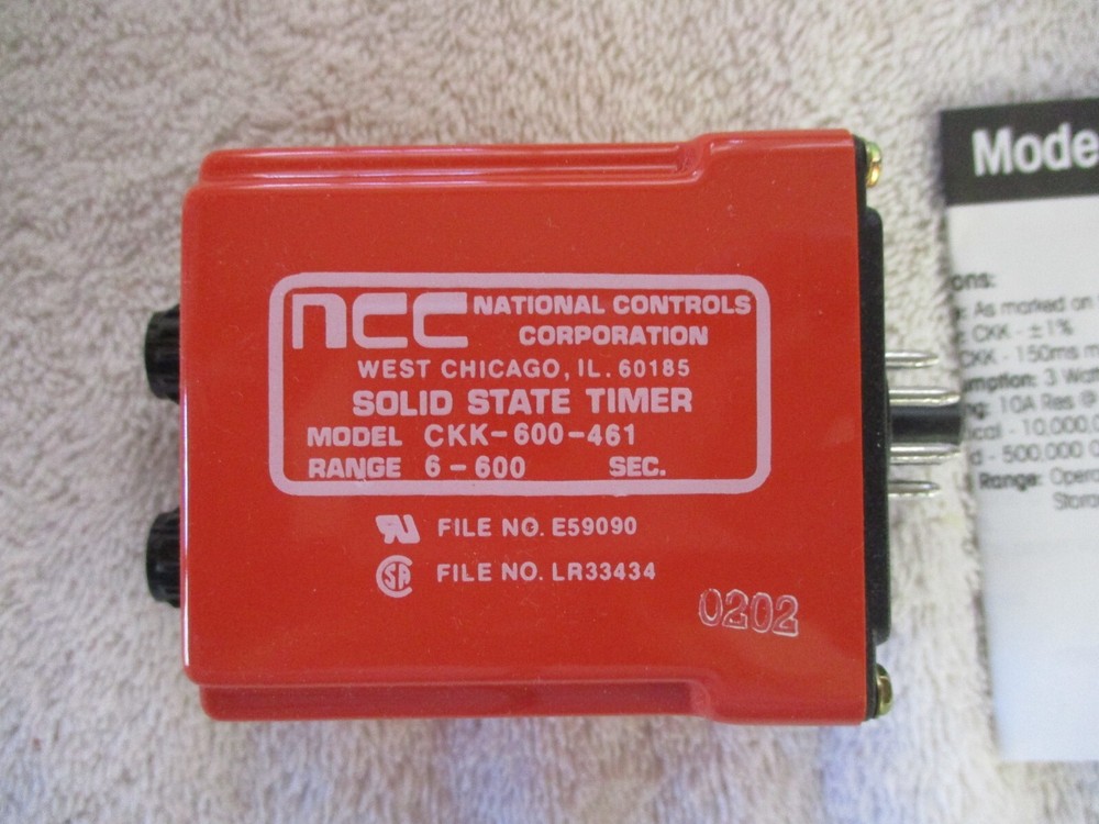 NIB ncc Solid State Time Delay Relay 6-600SEC 120V CKK-00600-461