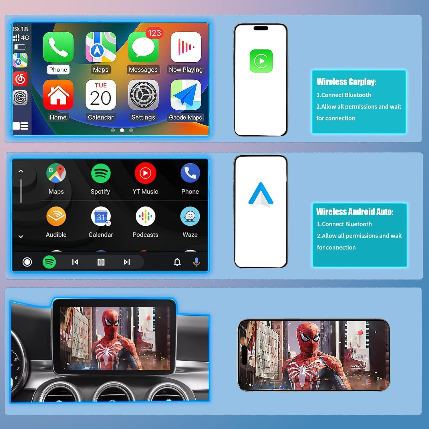 WirelessWireless Carplay Android Auto Retrofit For Benz S550 S W222 NTG5.0 15-18