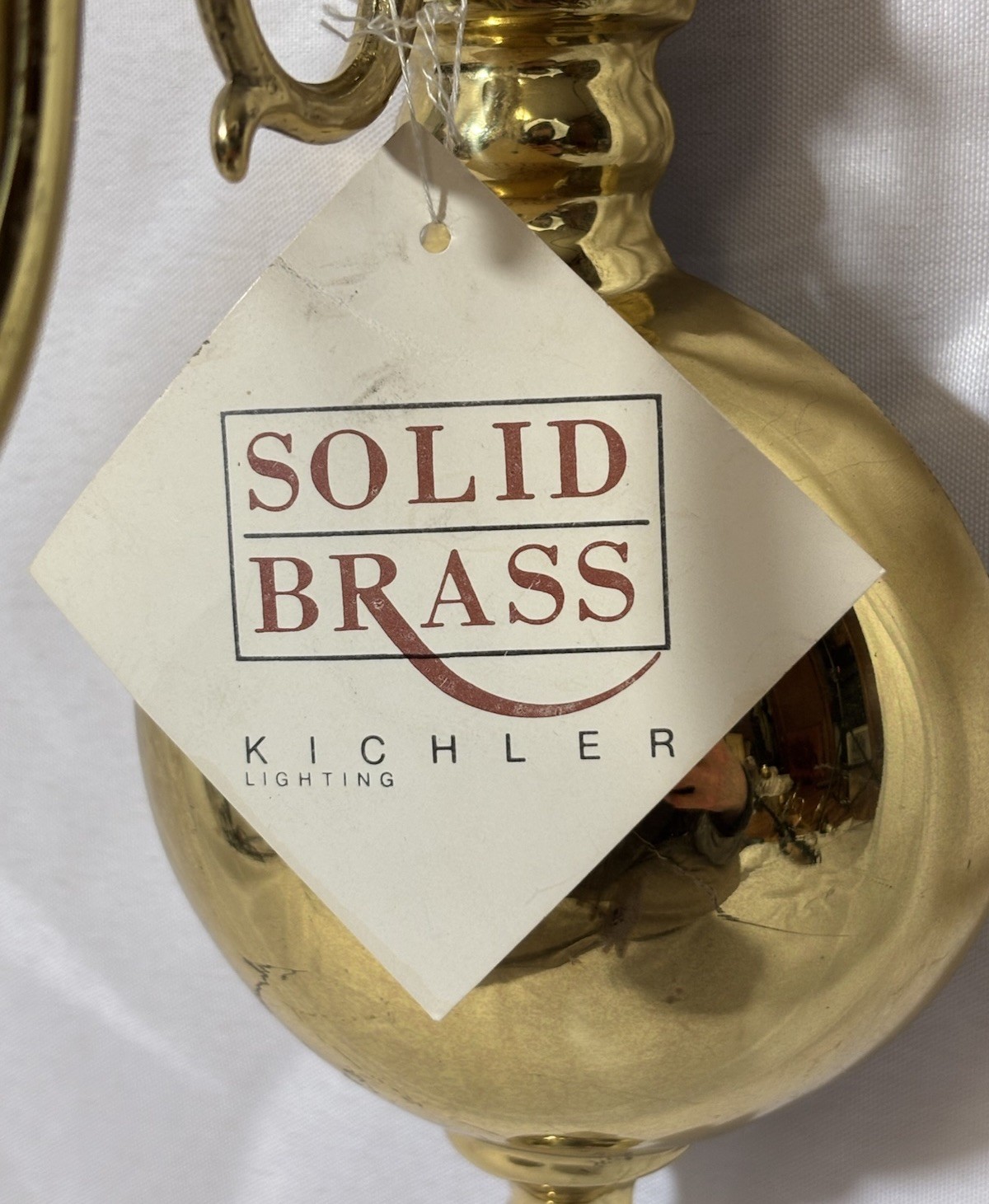 Vintage NOS Kichler Colonial Style Brass Wall Sconce Light Fixture 13.25"H