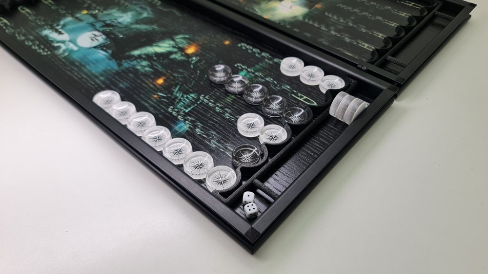 Backgammon wood veneer Set Board Game. Custom backgammon