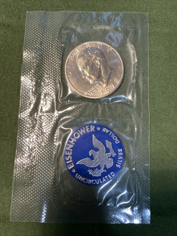 1972-S Eisenhower Dollar 40% Silver in Blue Envelope Mint Pkg