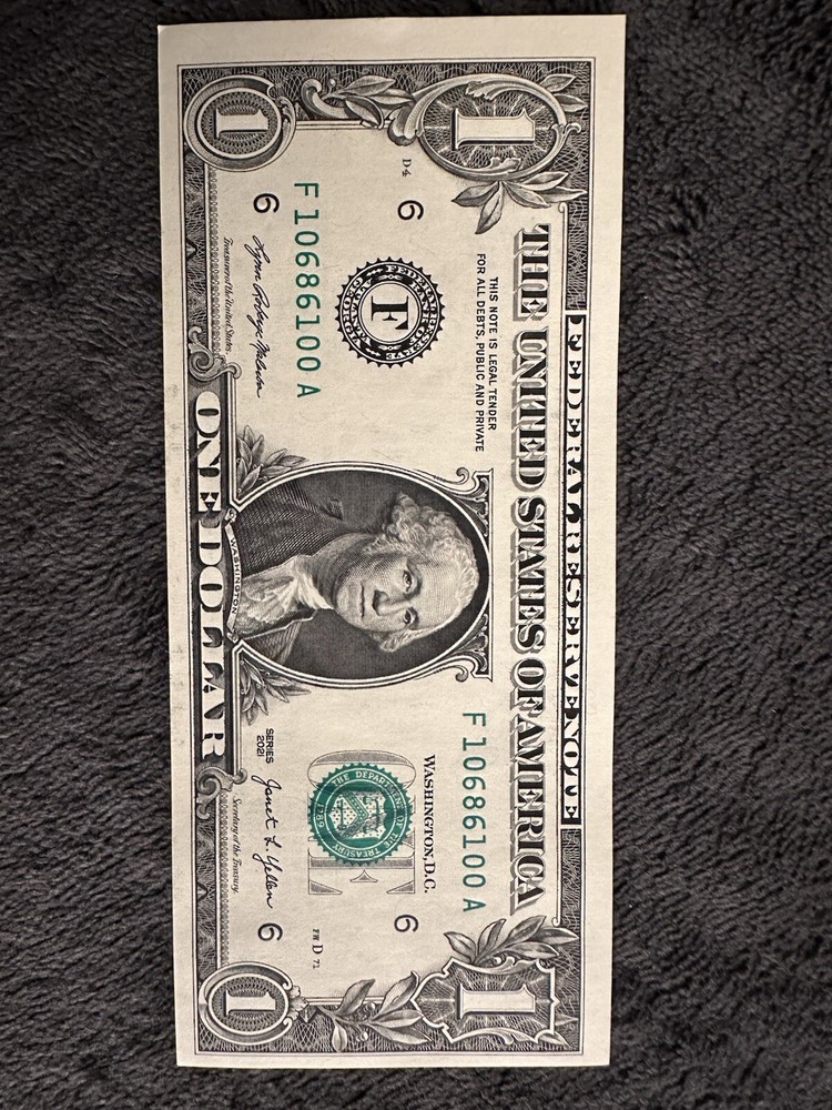 True Flipper Serial Fancy Us Dollar Bill Minor Mis Cut Error Notes