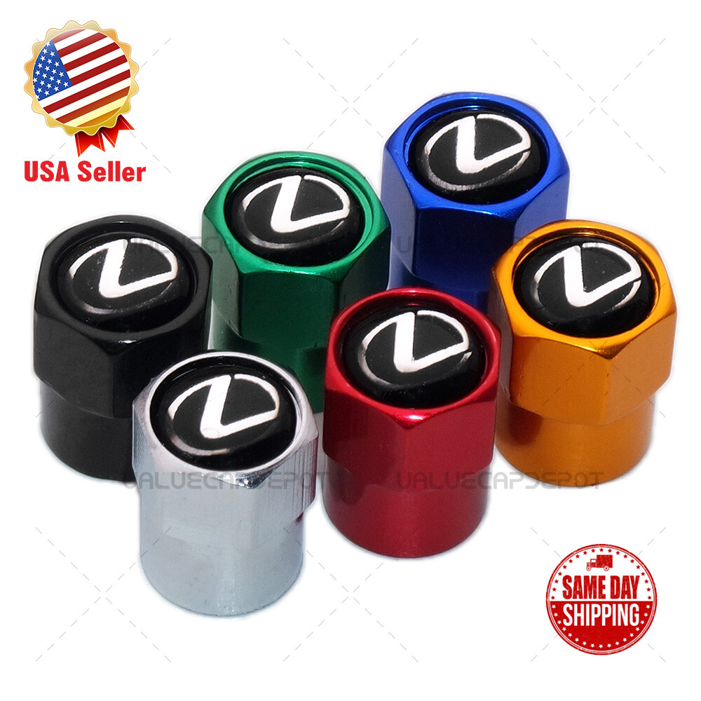 Hex Lexus Logo Emblem Car SUV Wheels Tire Air Valve Caps Stem Dust Cover F Sport