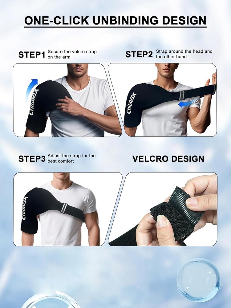 Shoulder Ice Pack Wrap, Reusable Hot and Cold Therapy Compression Wrap for Ro...