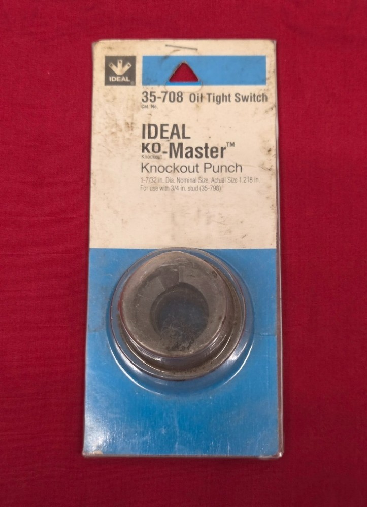Ideal KO Master 1-7/32" Knockout Punch Use with 3/4" Stud - NEW