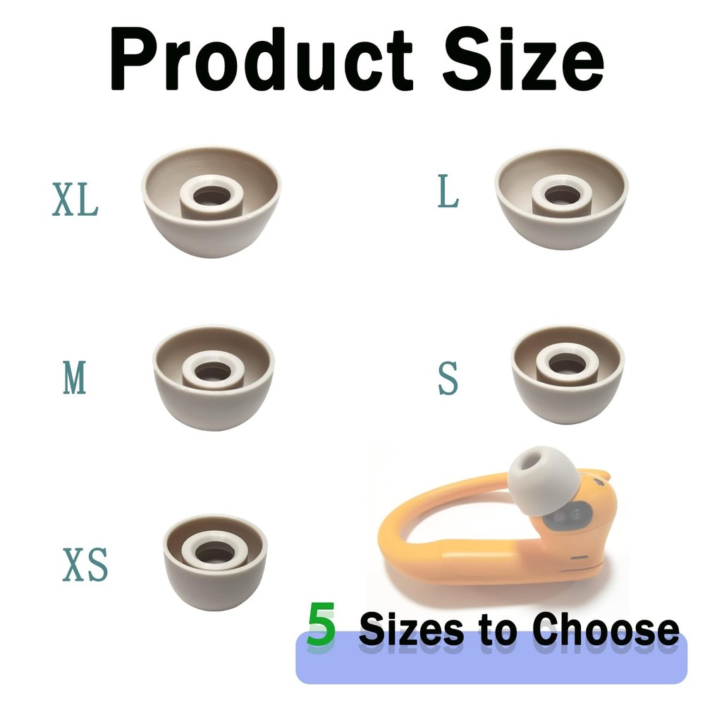 Replacement Ear Tips Extra-small/Small/Medium/Large/Extra-large, Quicksand