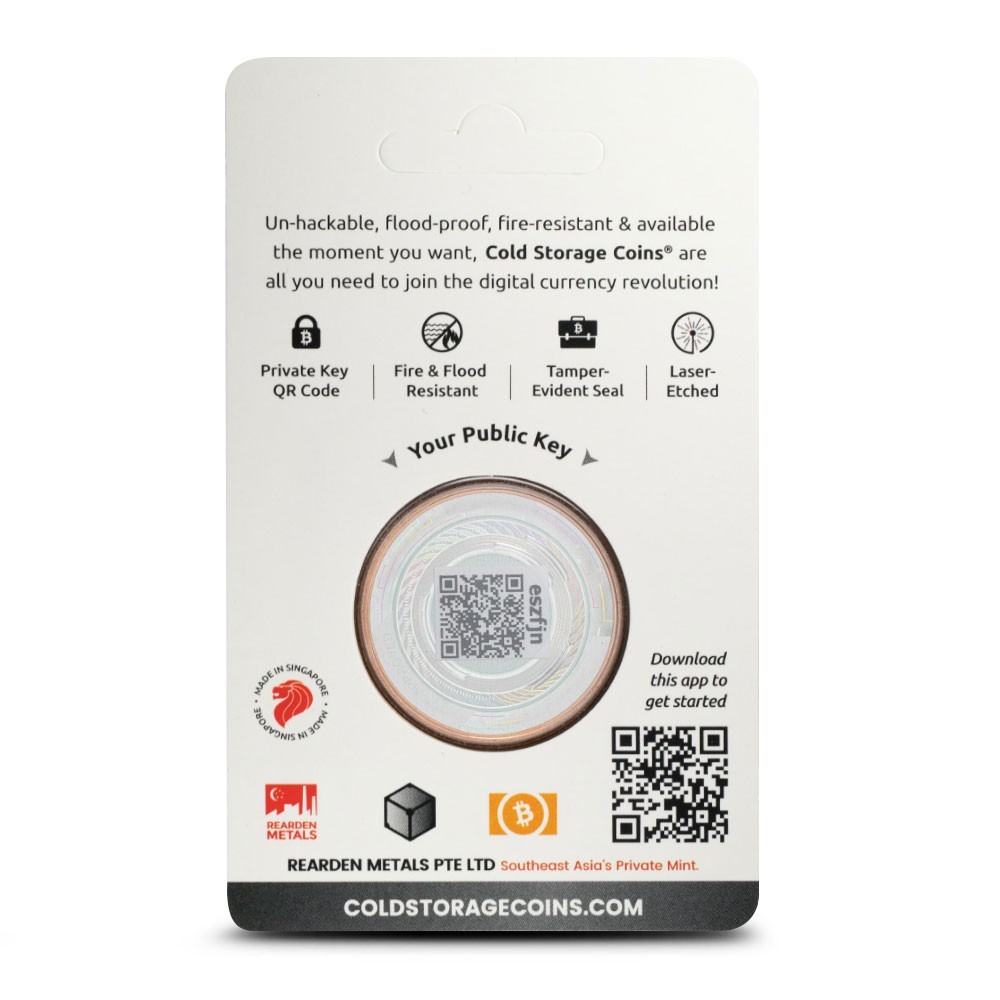 1 oz Bitcoin Cold Storage Wallet Copper Round (New)