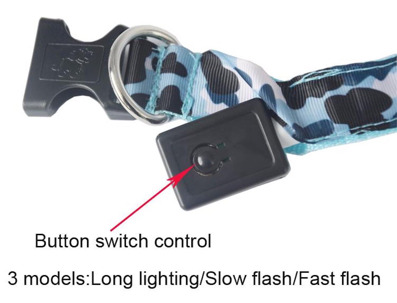 RECHARGEABLE LED PET GLOW COLLAR dog cat safety neck harness flash light USB