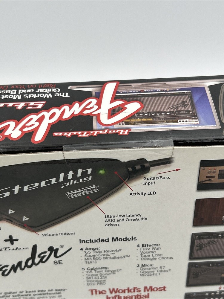 Fender Amplitude Studio IK Multimedia Stealth Plug Guitar Interface - New Sealed